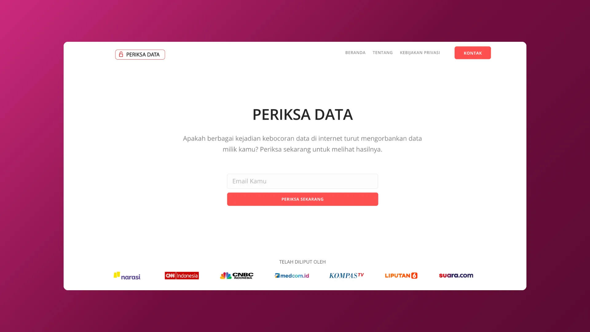Cek Email melalui PeriksaData